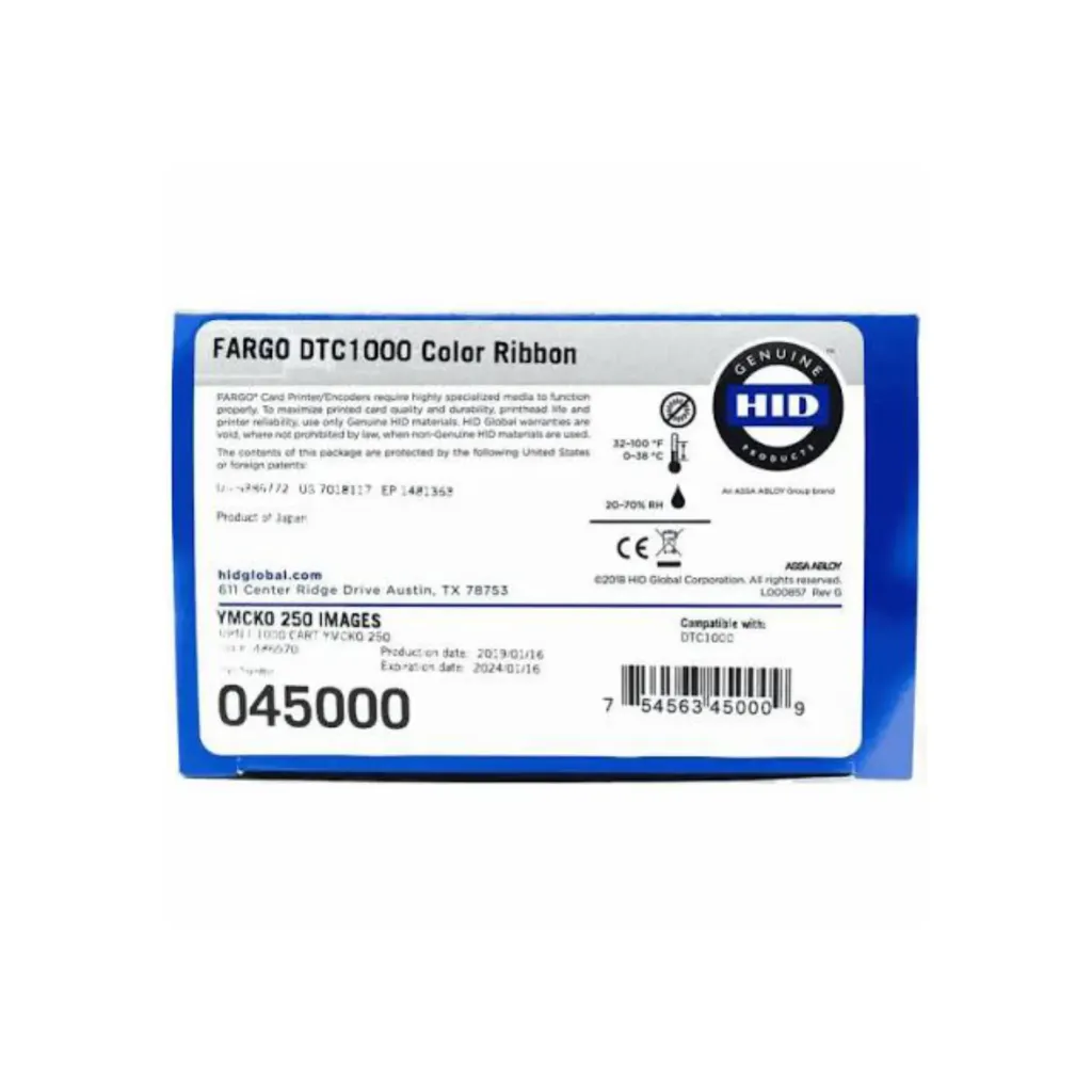 Fargo 45000 Color Ribbon YMCKO 250 prints