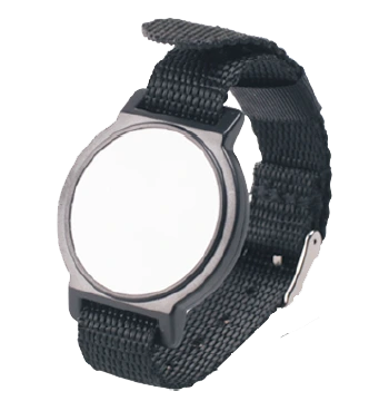 [4153087] Plastic RFID Wristband Tag with metal claps (125 kHz ASK EM4100 compatible, Black)