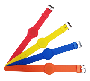 [4153144] RFID silicone wristband (Plastic closer, 125 kHz ASK EM4100 compatible, Blue)